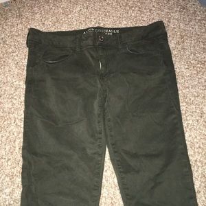 Olive green skinny jeans